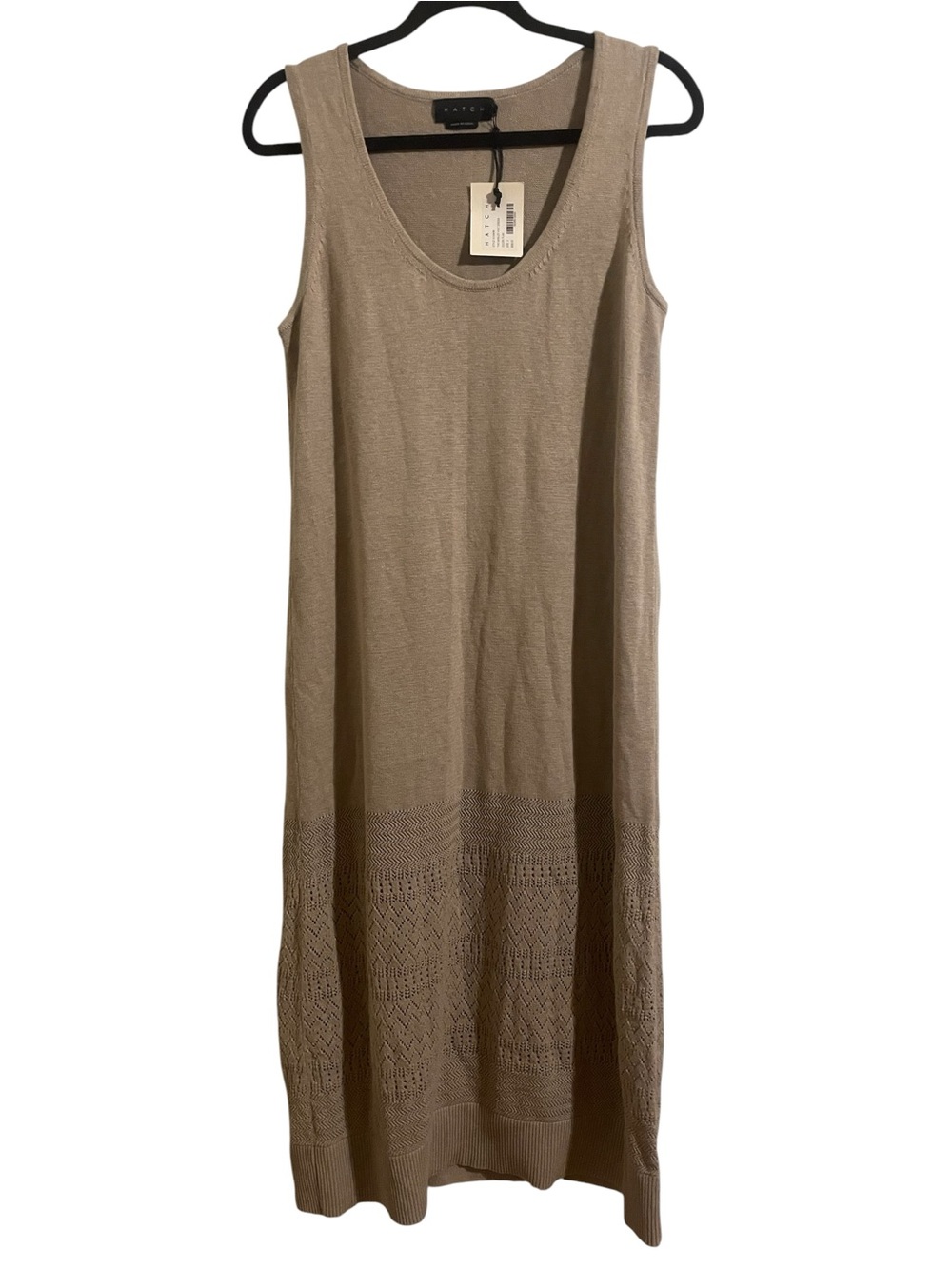 HATCH Marley Dress in Flax Linen Blend Knit Sleeveless Midi Length NEW Size 2